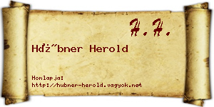 Hübner Herold névjegykártya
